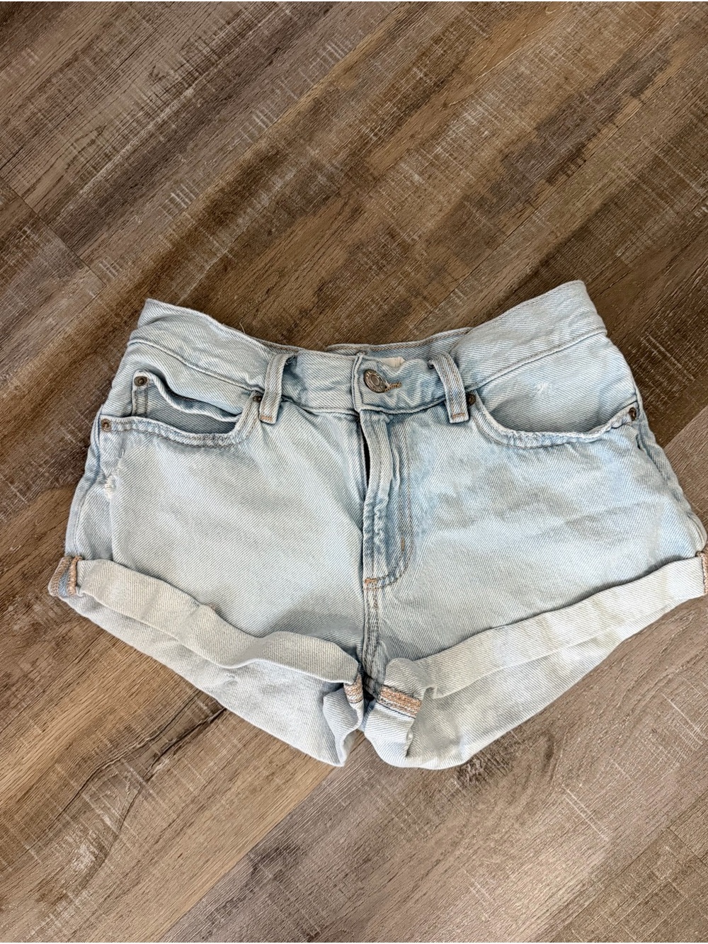 Garage Women's Light Wash Denim Cuffed Shorts